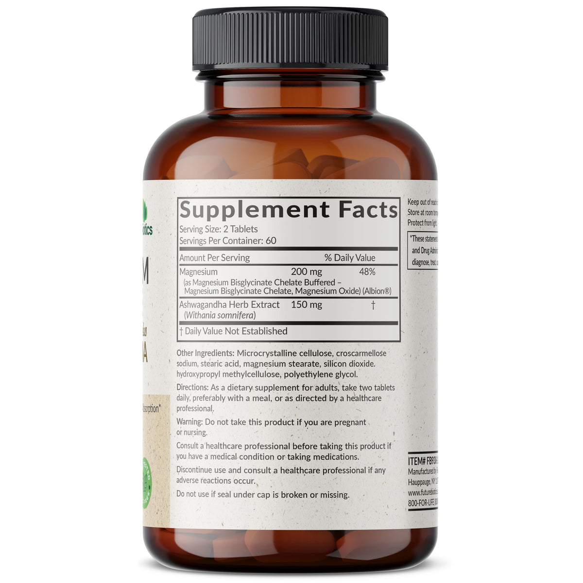 Boîte de Futurebiotics Magnésium Glycinate avec étiquette