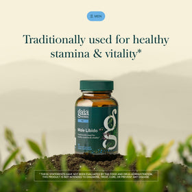 Boîte de Gaia Herbs Homme Libido avec informations nutritionnelles