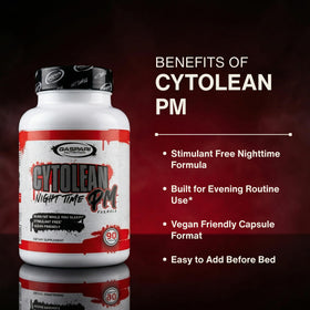 Boîte de Gaspari Nutrition Cytolean PM ouverte montrant les capsules