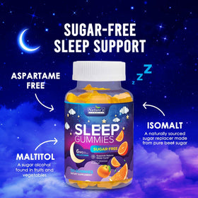 Boîte de gélifiés de sommeil Nature's Gummies ouverte, présentant le produit