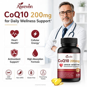 Boîte de gélules Aiwevon CoQ10 200mg sur une surface claire