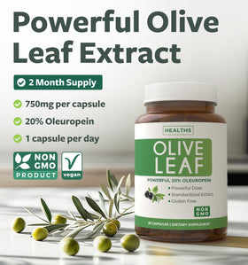 Boîte de gélules d'extrait de feuille d'olive Healths Harmony