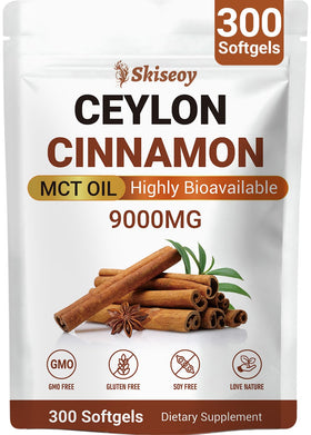 Boîte de gélules de cannelle de Ceylan Skiseoy 300 avec MCT Oil