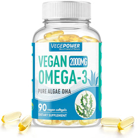 Boîte de gélules Omega-3 végétalien VEGEPOWER, vue de face