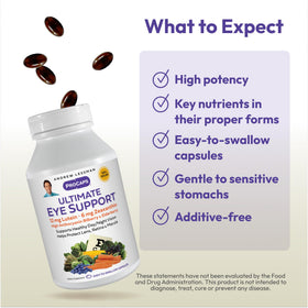 Boîte de gélules Ultimate Eye Support d'ANDREW LESSMAN avec informations nutritionnelles