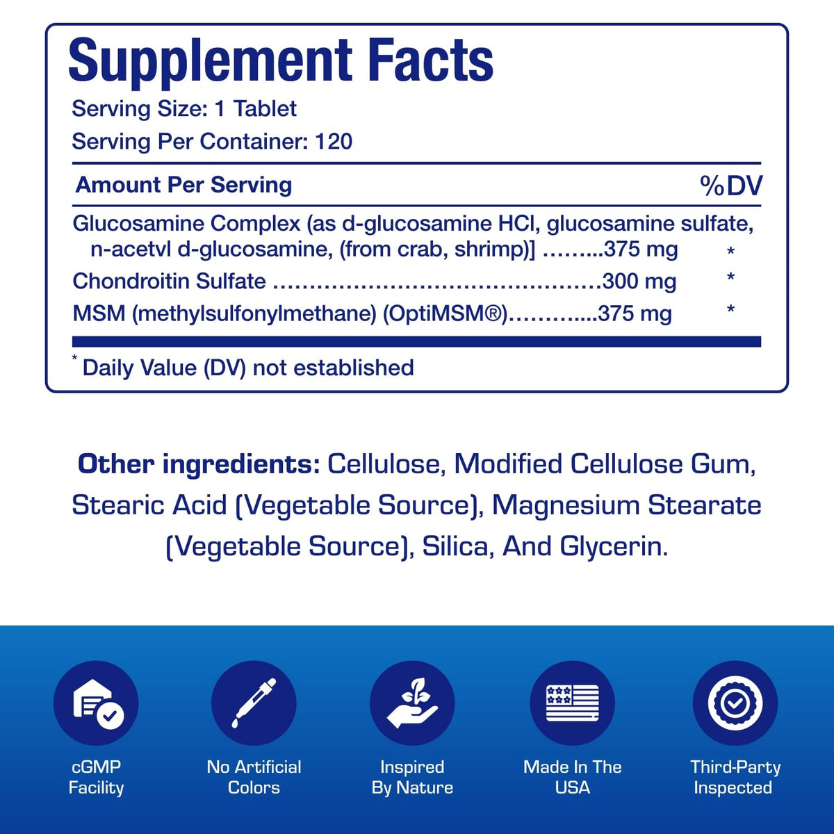 Boîte de Glucosamine Chondroïtine MSM Anabolic Laboratories avec étiquette lisible