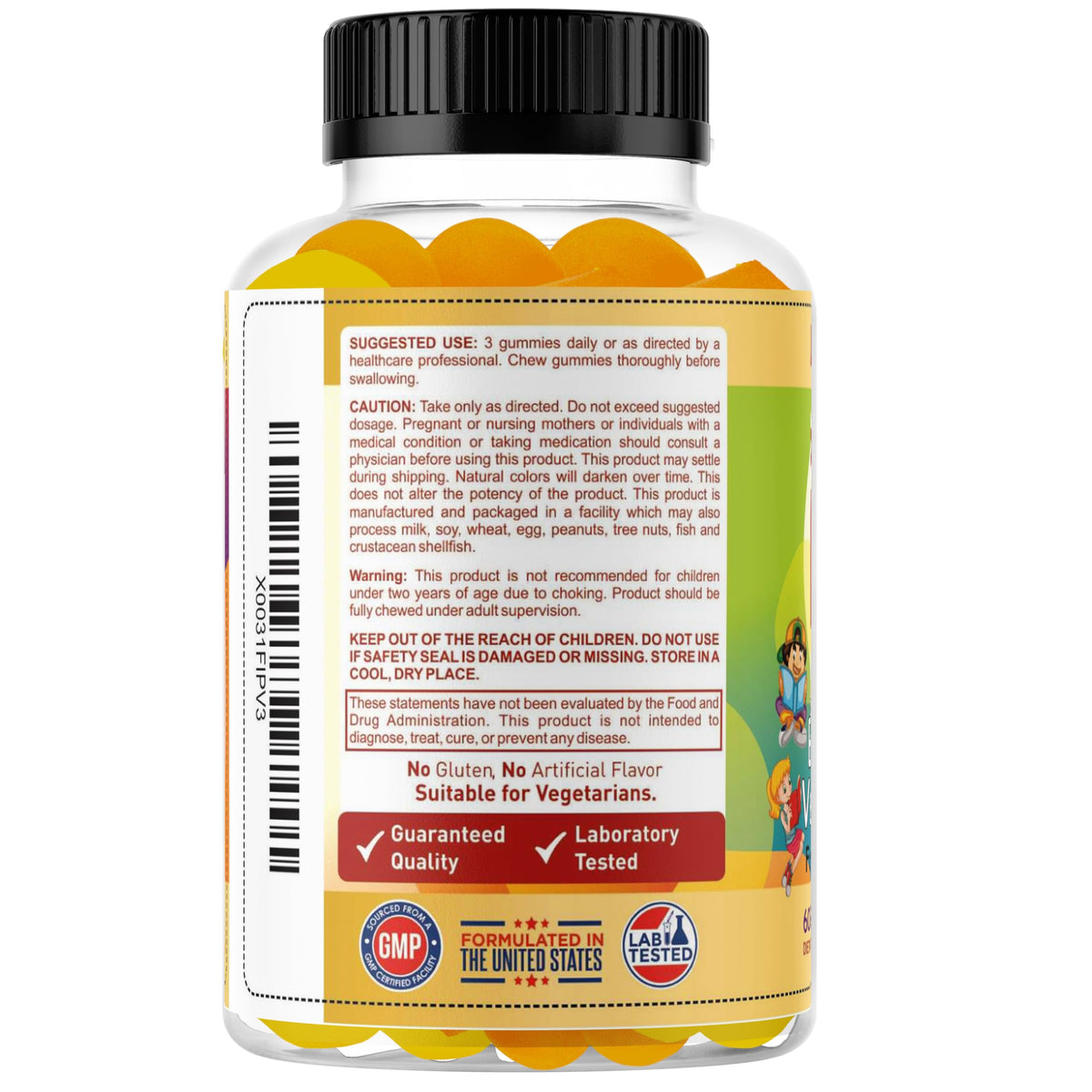Boîte de gommes DHA BrightKids ouverte