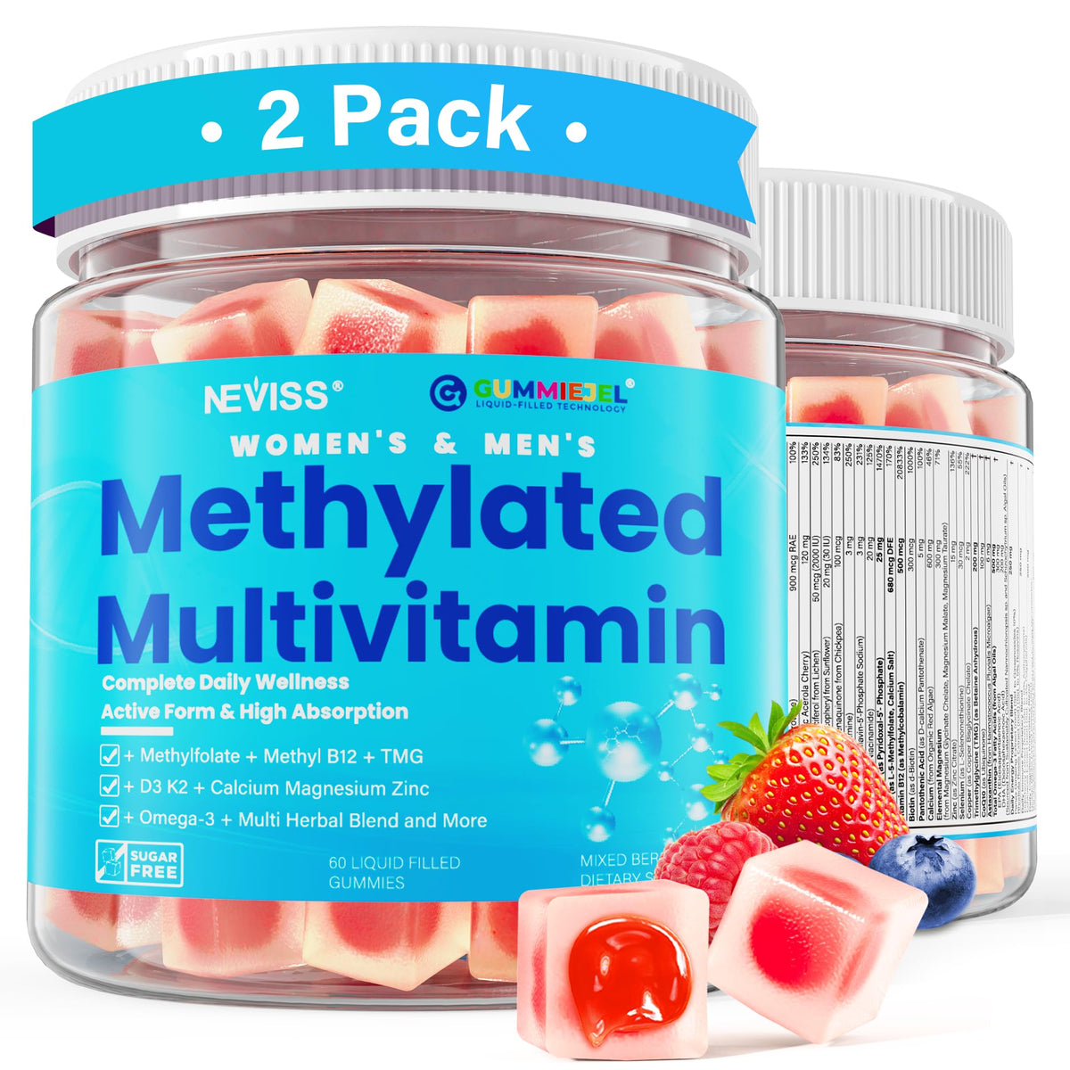 Boîte de gommes multivitamines Methylés NEVISS vue de face