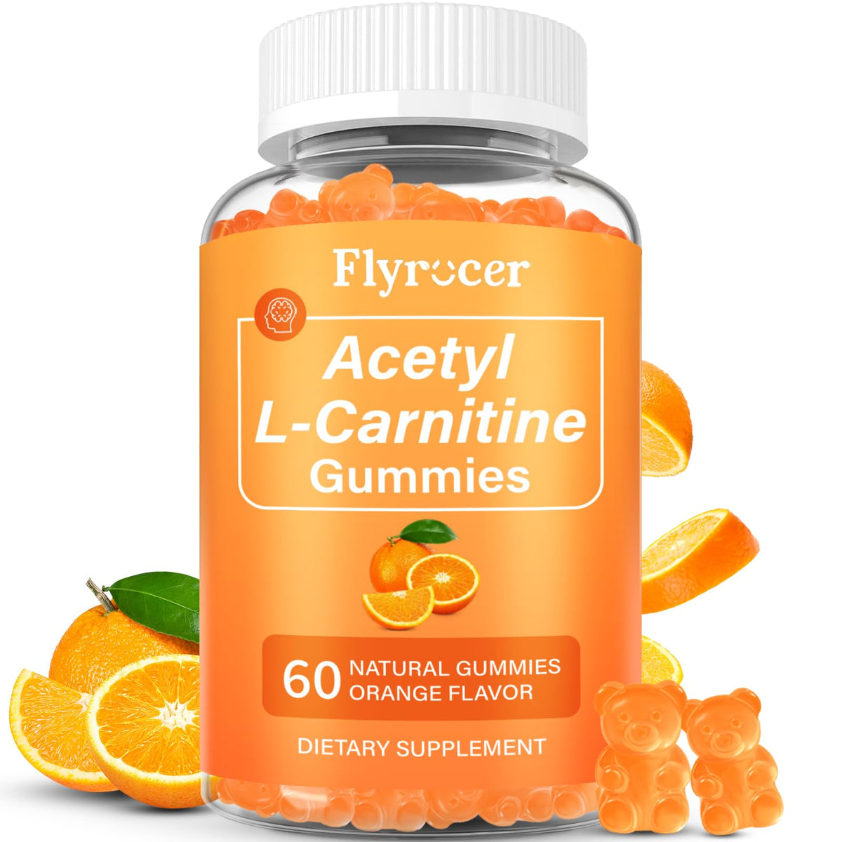 Boîte de gummies Acétyl L-Carnitine Flyrocer vue de face