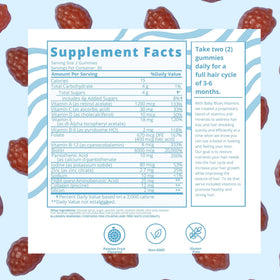 Boîte de gummies Baby Blues ouverte, montrant les gummies à l'intérieur