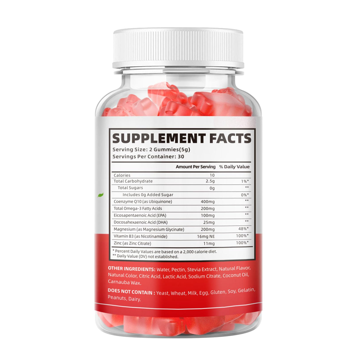Boîte de gummies CoQ10 softbear ouverte montrant le contenu