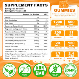 Boîte de gummies de citrate de calcium Sijigood ouverte avec gummies visibles