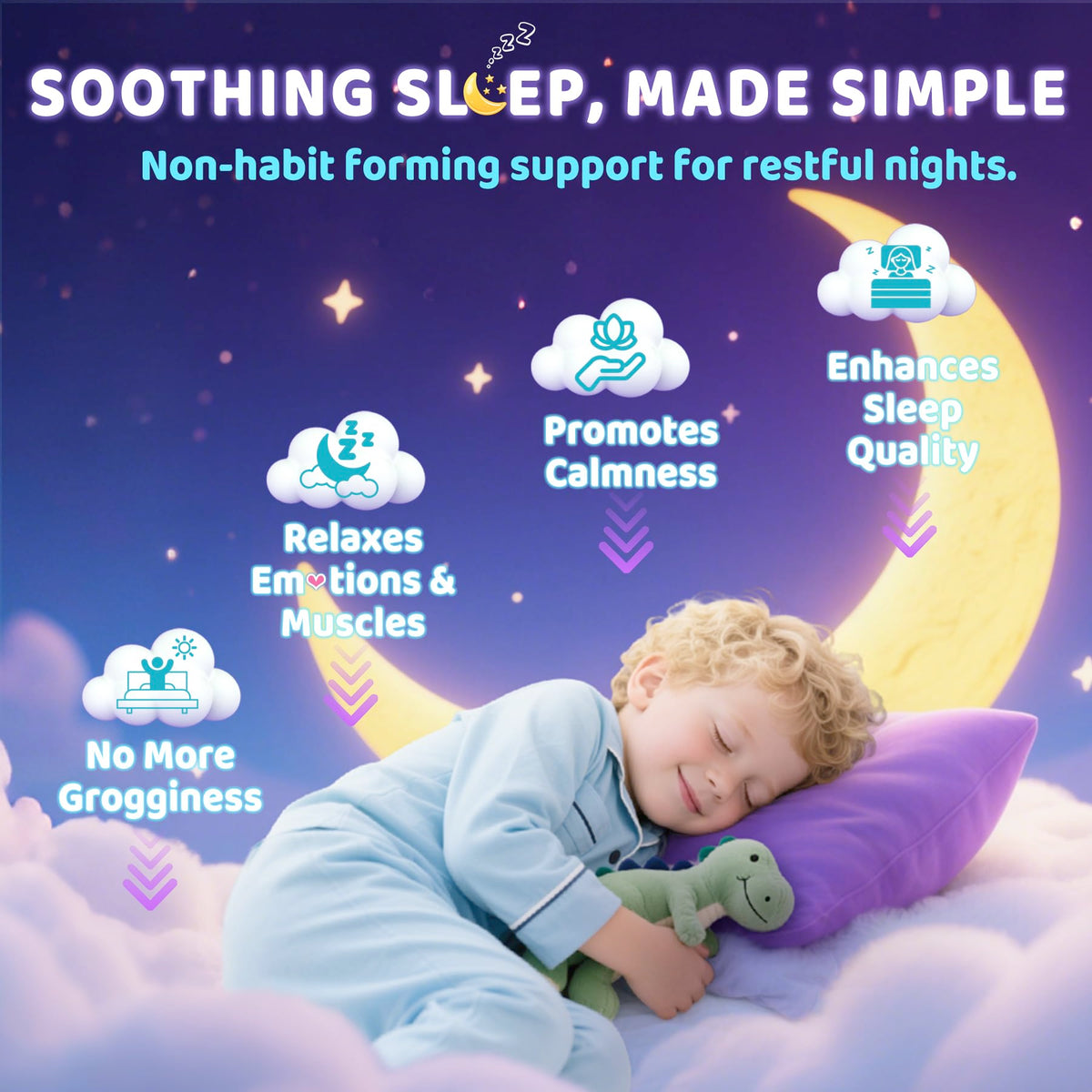 Boîte de Gummies de sommeil ELLAMENTZ, dimensions 11,4 × 5,8 × 5,7 cm