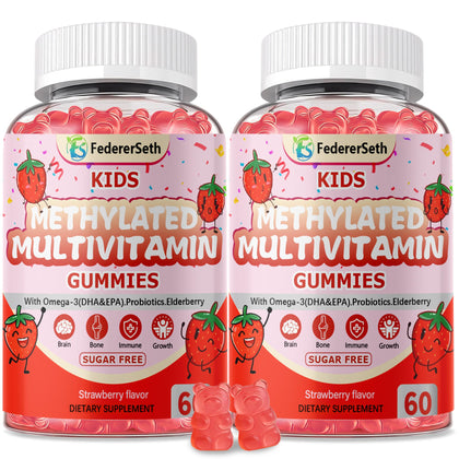 Boîte de gummies multivitamines FedererSeth pour enfants, 120 gummies