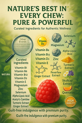 Boîte de gummies NutraPerfecto avec ingrédients clés affichés