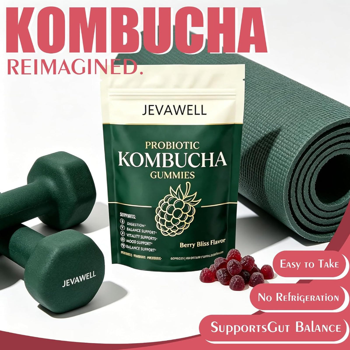 Boîte de gummies probiotique Jevawell MACELY ouverte