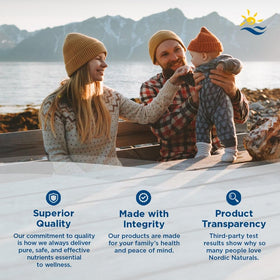 Boîte de Gummies Vitamine D3 + K2 Nordic Naturals avec informations nutritionnelles