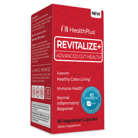 Boîte de Health Plus Revitalize+ Complément Alimentaire 60 Capsules vue de face