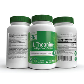 Boîte de Health Thru Nutrition L-Theanine 200mg ouverte