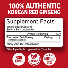 Boîte de Herbtonics Ginseng Rouge Coréen 1500mg vue de côté