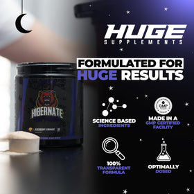 Boîte de Huge Supplements Hibernate sur fond blanc