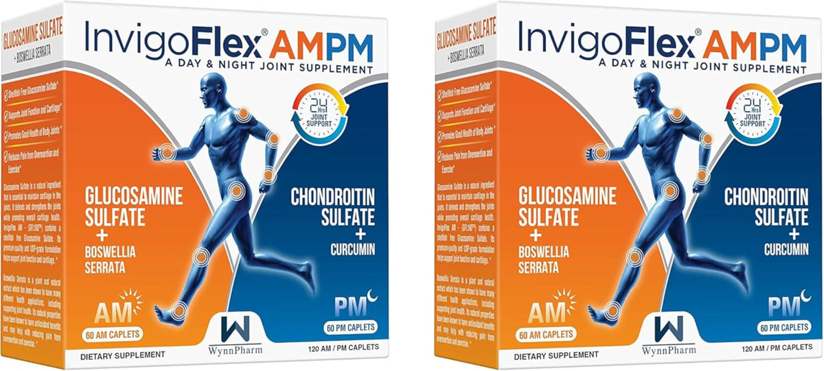 Boîte de INVIGOFLEX Glucosamine et Chondroïtine AM/PM vue de face