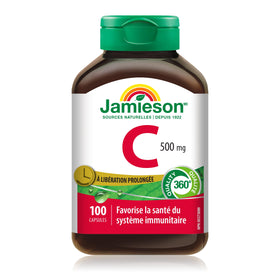 Boîte de Jamieson Vitamine C 500 mg avec capsules