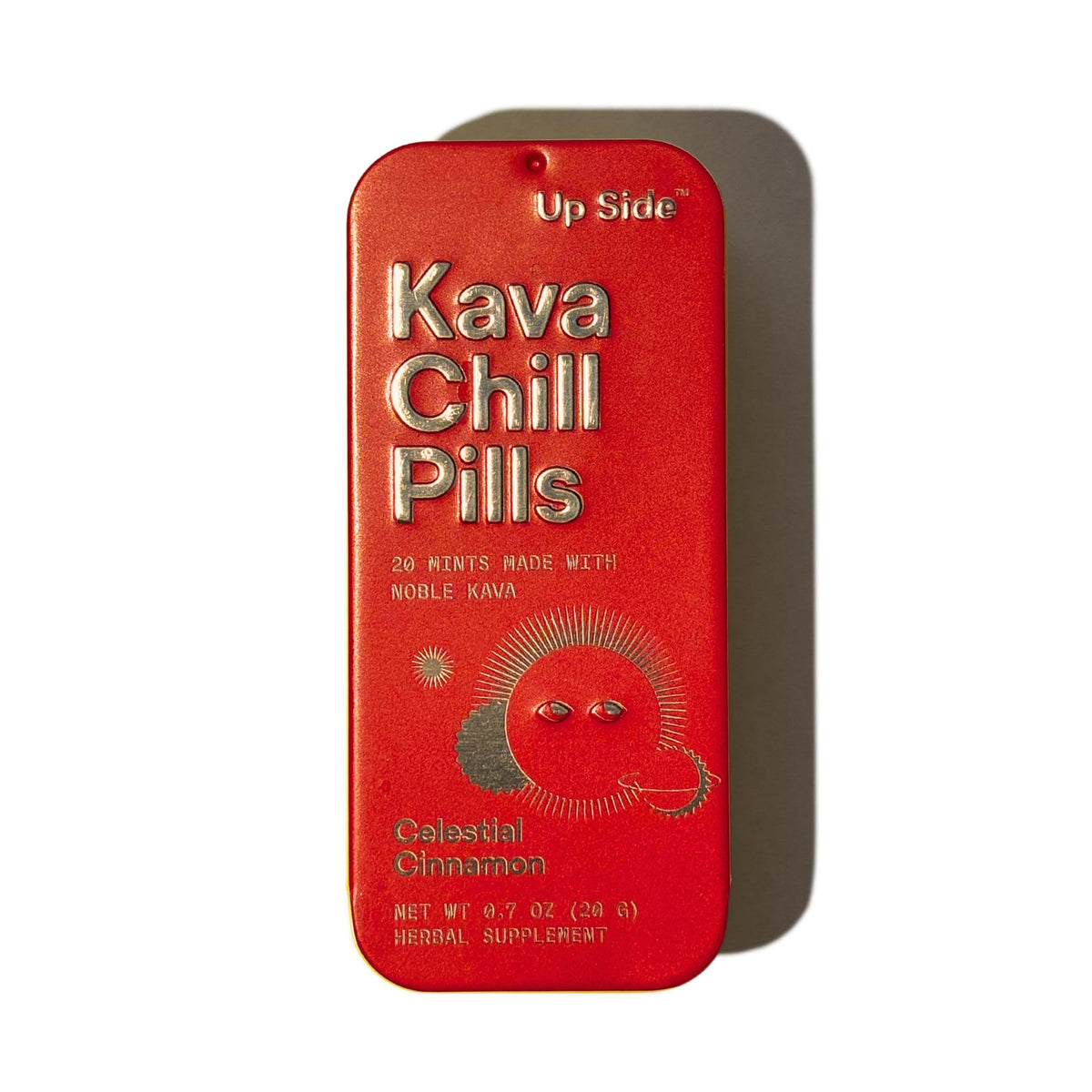 Boîte de Kava Chill Pills Up Side avec 20 bonbons à la cannelle