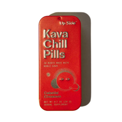 Boîte de Kava Chill Pills Up Side avec 20 bonbons à la cannelle