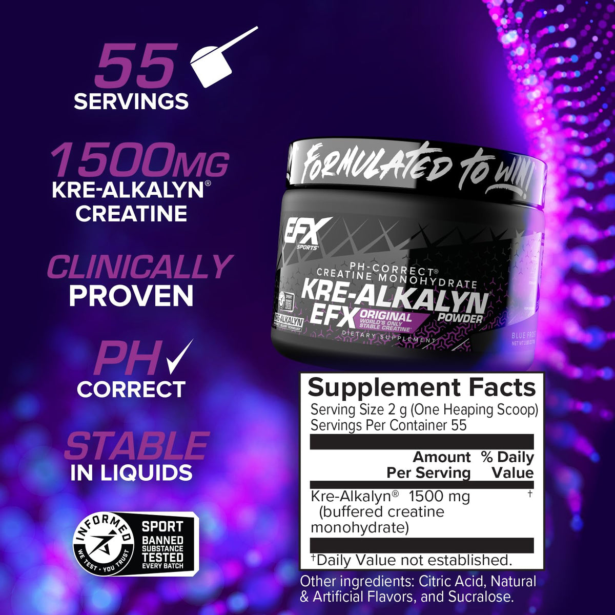 Boîte de Kre-Alkalyn EFX avec étiquette détaillée