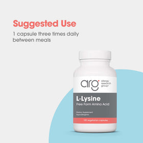 Boîte de L-Lysine 500 mg montrant le poids et le contenu