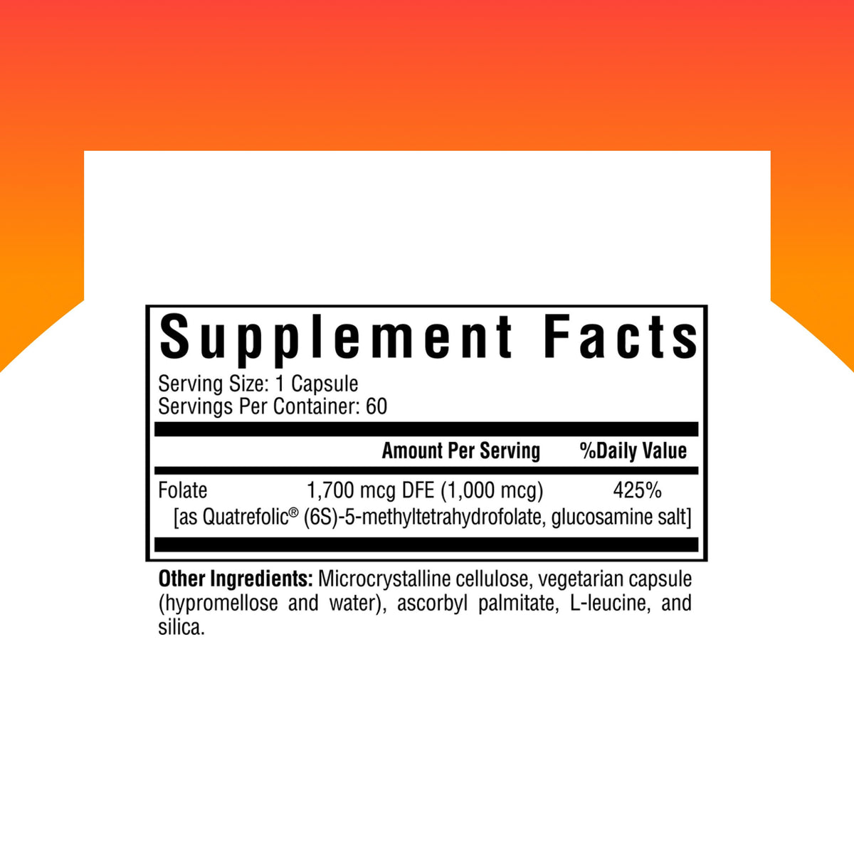 Boîte de L-Méthylfolate 1mg de Seeking Health avec capsules