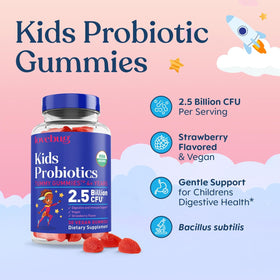Boîte de LOVEBUG Gummies Probiotiques Enfants avec étiquette bio