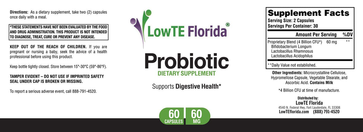Boîte de LowTE Florida complément probiotique 60mg avec capsules
