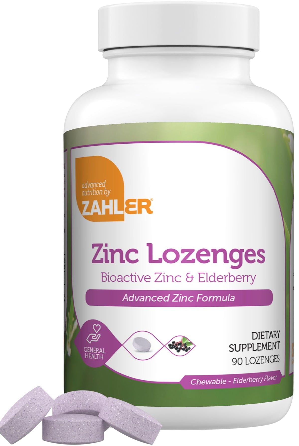 Boîte de Lozenges de Zinc et Sureau Zahler, 90 pièces