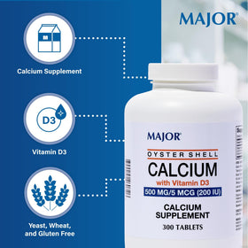 Boîte de MAJOR Calcium de Coquilles d'Huitres avec étiquette