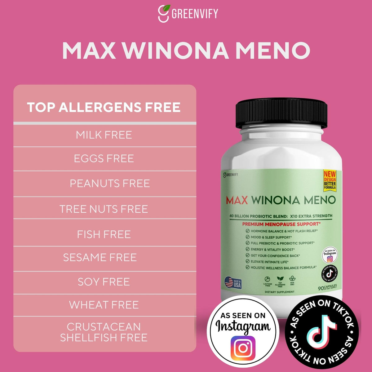 Boîte de Max Winona Meno avec capsules visibles