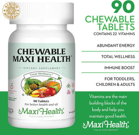 Boîte de Maxi Health Multivitamines Enfants avec étiquette et informations nutritionnelles