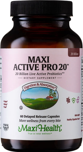 Boîte de Maxi Health Probiotiques 20 Milliards CFU 60 Capsules vue de face