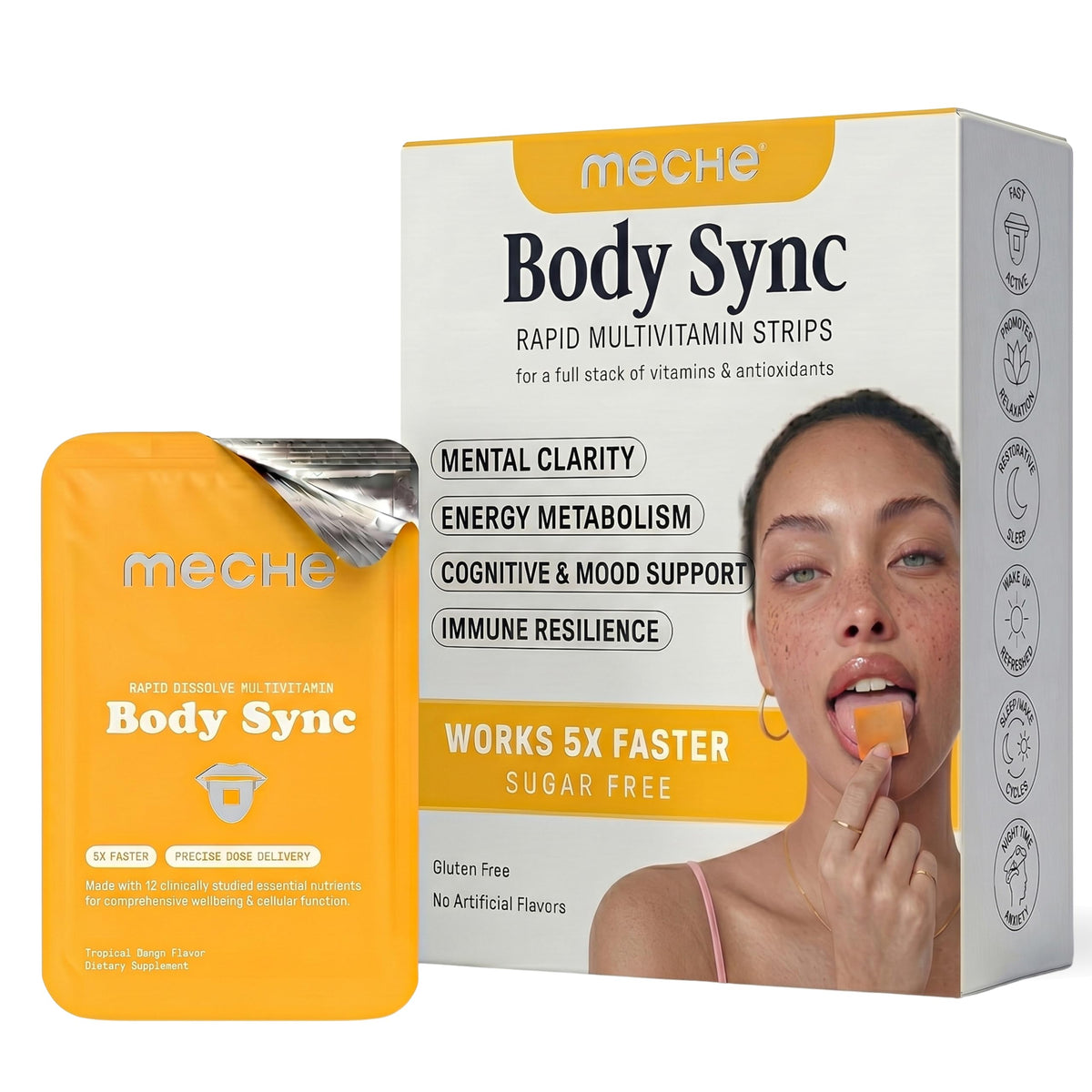 Boîte de Meche Body Sync™ contenant 30 bandes multivitaminées