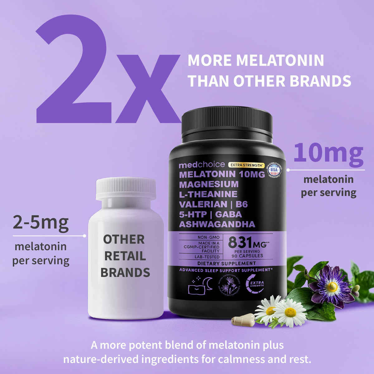 Boîte de MEDCHOICE Mélatonine 10mg Extra Fort