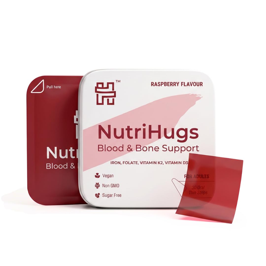 Boîte de MedHugs NutriHugs avec 30 bandes de soutien sanguin et osseux