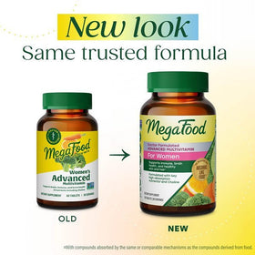Boîte de MegaFood Multivitamines Avancées pour Femmes, vue latérale