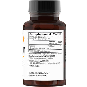 Boîte de MONOHERB Naringin 500 mg avec 90 capsules