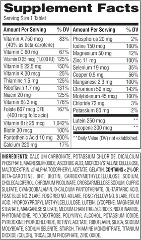 Boîte de multivitamine complète Generic 50+ 400 comprimés