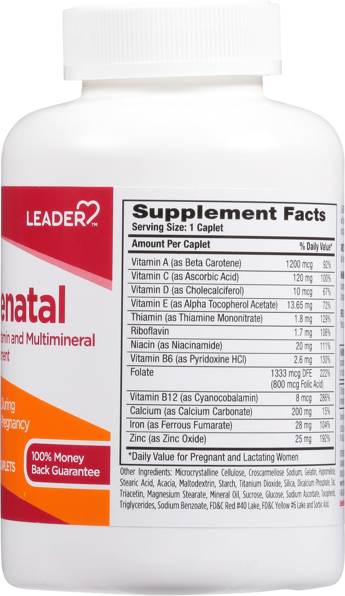 Boîte de Multivitamine prénatale Leader avec 365 comprimés