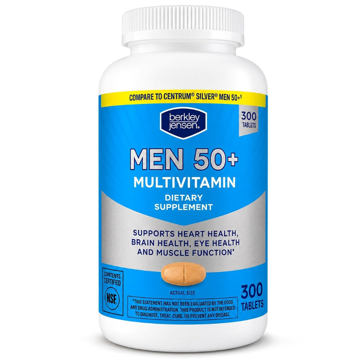 Boîte de multivitamines berkley jensen pour hommes 50+, 300 comprimés