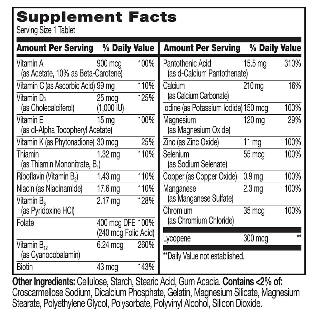 Boîte de multivitamines berkley jensen pour hommes ouverte