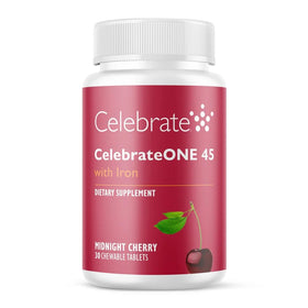 Boîte de multivitamines CelebrateONE 45 avec 45 mg de fer vue de face