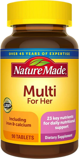 Boîte de multivitamines Femme Nature Made 90 comprimés vue de face